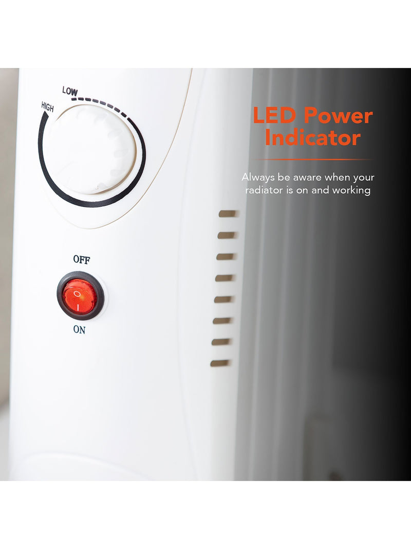 Warmlite oil filled radiator 650W thermostat, UK version