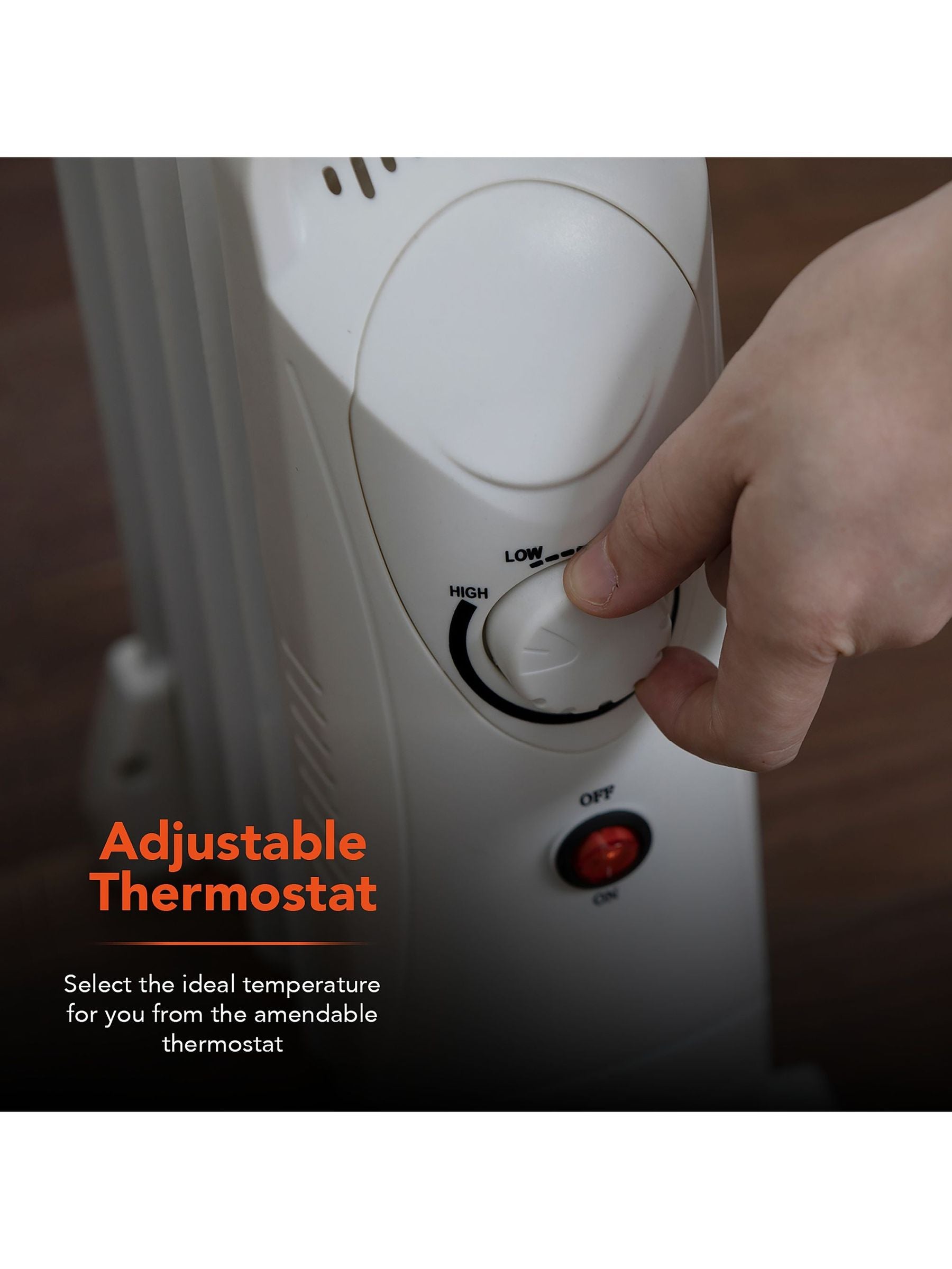 Warmlite oil filled radiator 650W thermostat, UK version
