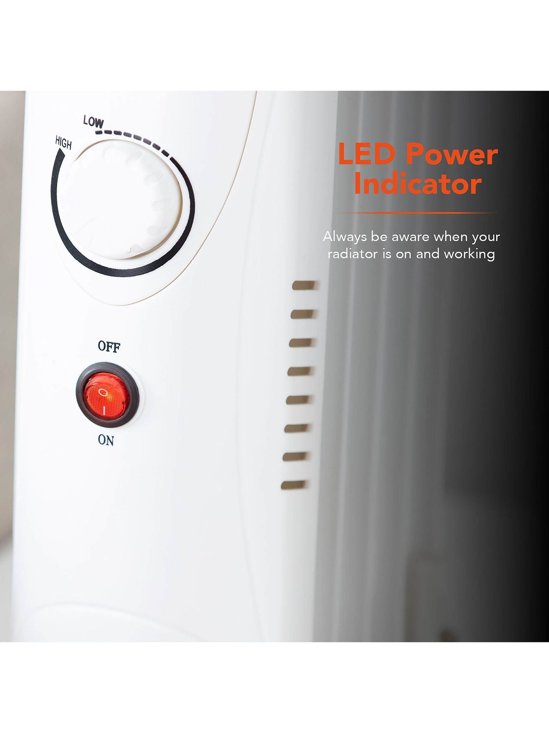 Warmlite oil filled radiator 650W thermostat, UK version