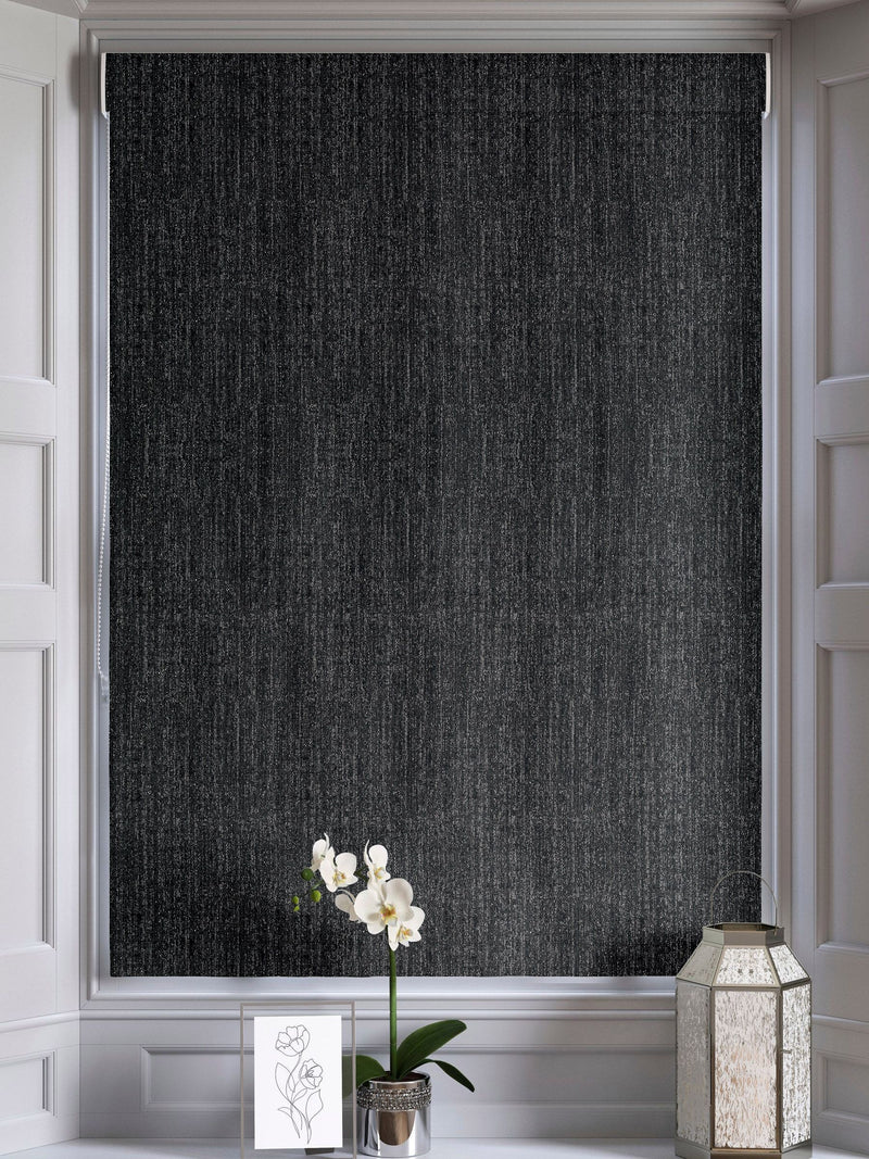 Black glittery roman blind made to measure - British product