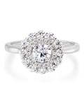 Beaverbrooks Silver Sterling Silver Cubic Zirconia Double Halo Ring