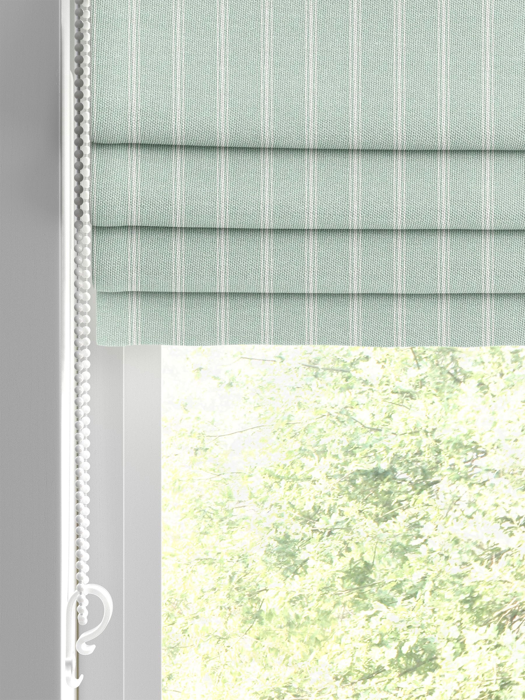 Laura Ashley green stripe roman blinds made to measure, UK version