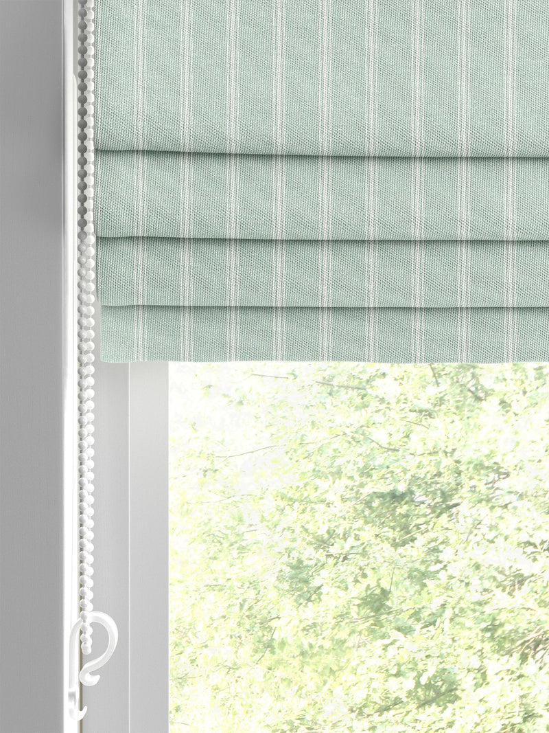 Laura Ashley green stripe roman blinds made to measure, UK version