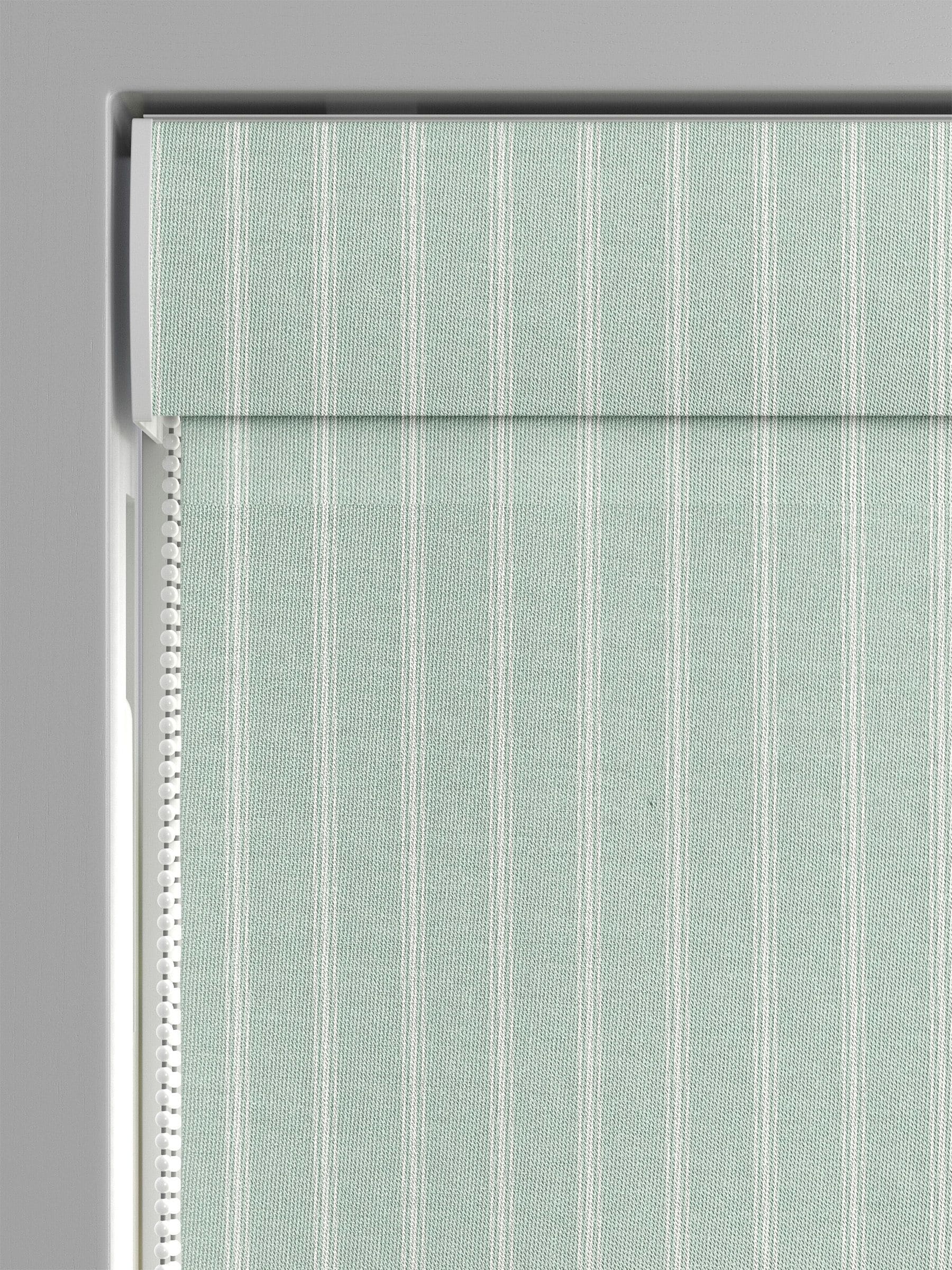 Laura Ashley green stripe roman blinds made to measure, UK version