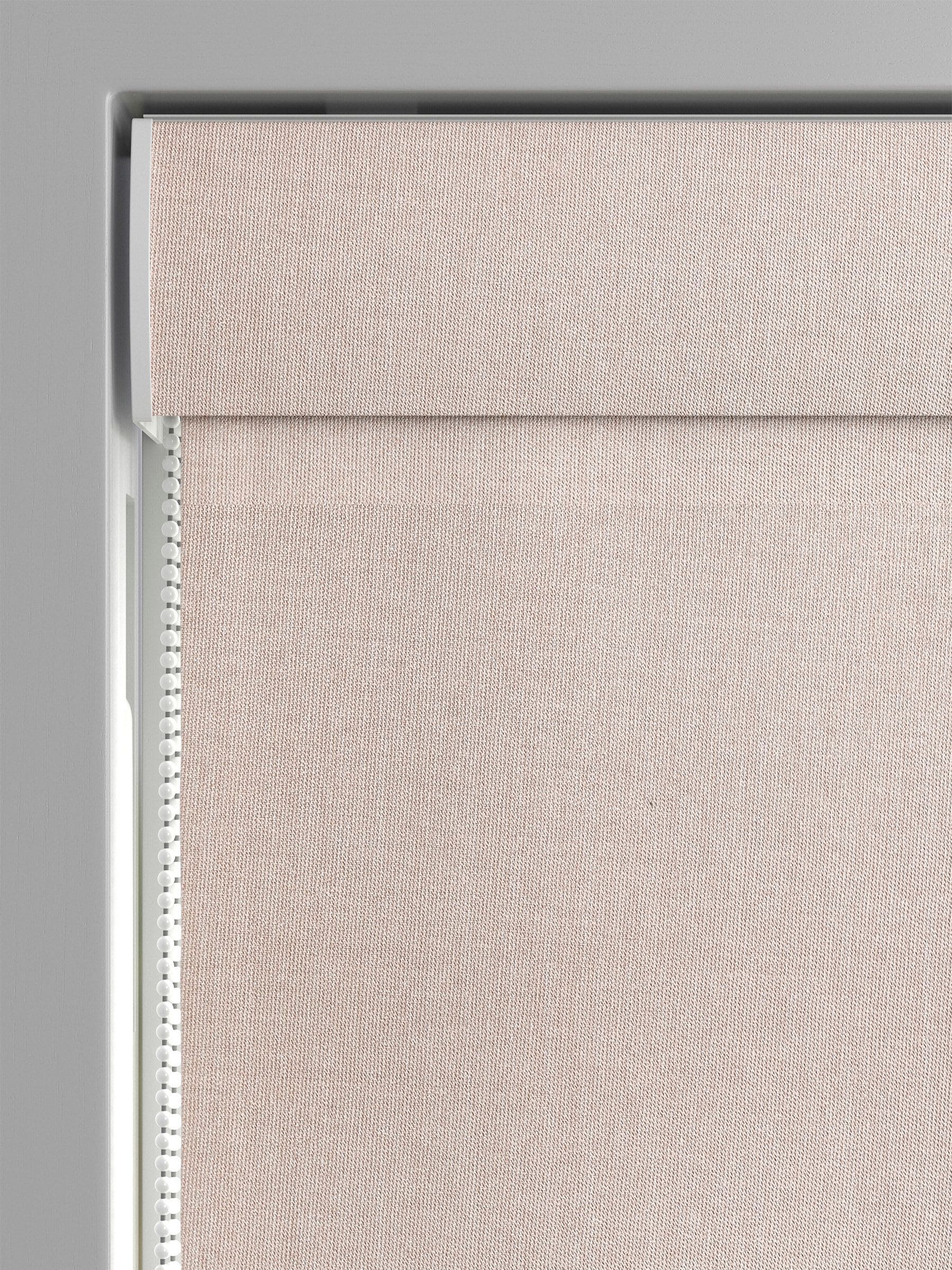 Pink glittery made to measure roman blind, imported from the UK