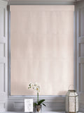 Pink glittery made to measure roman blind, imported from the UK