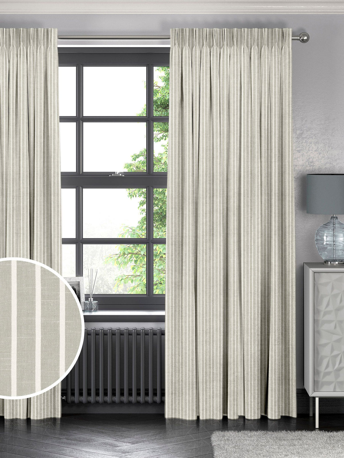 Franklin dove grey made to measure curtains, UK version