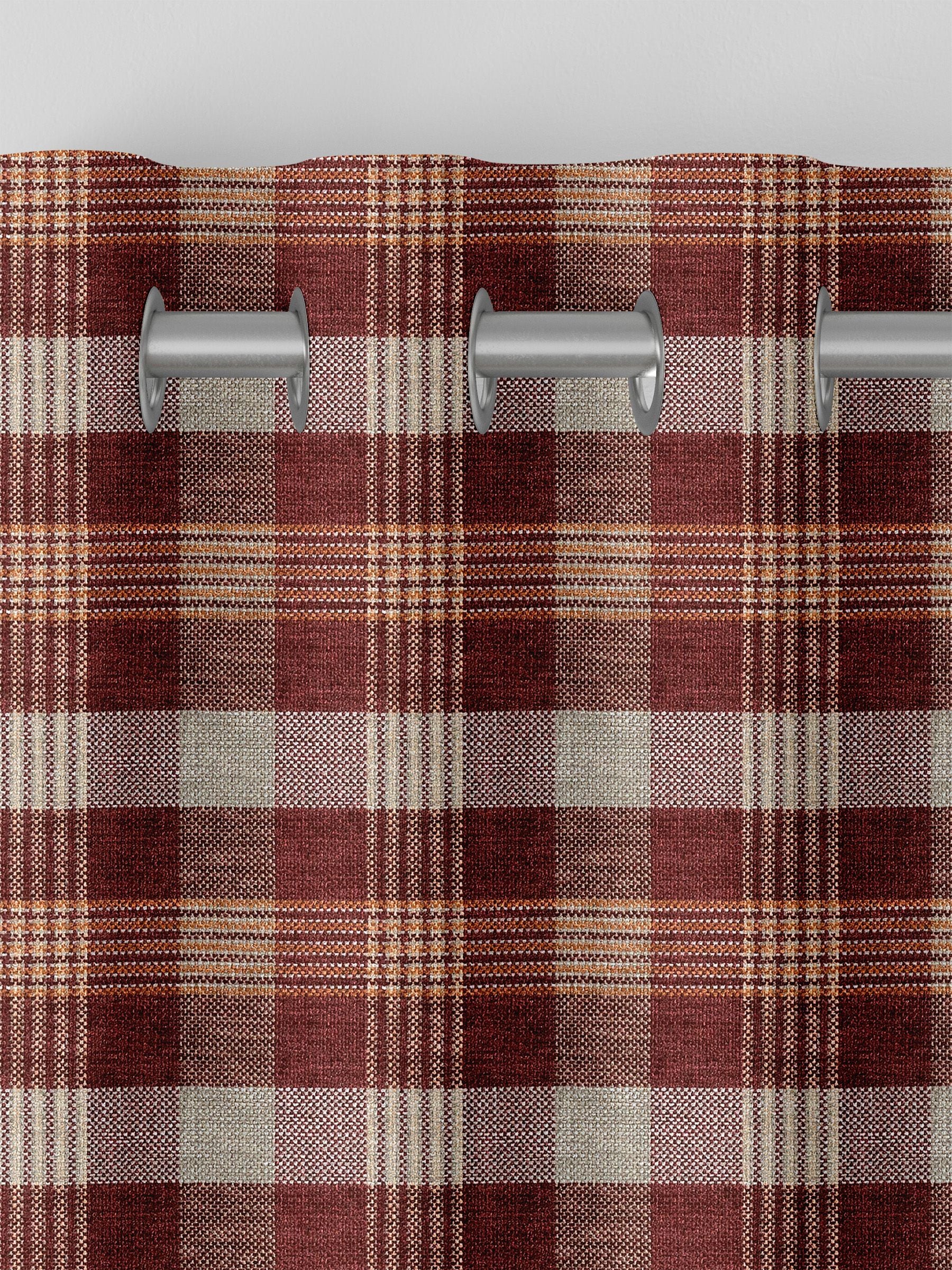 Cleveland red check curtains, imported from the UK