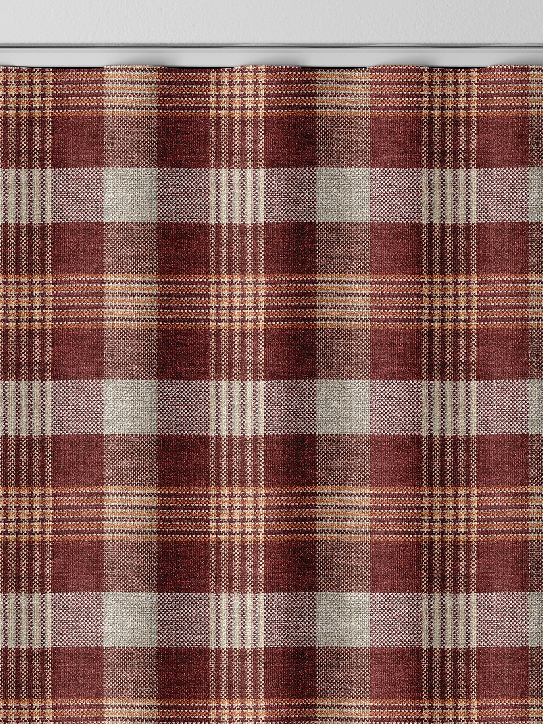 Cleveland red check curtains, imported from the UK