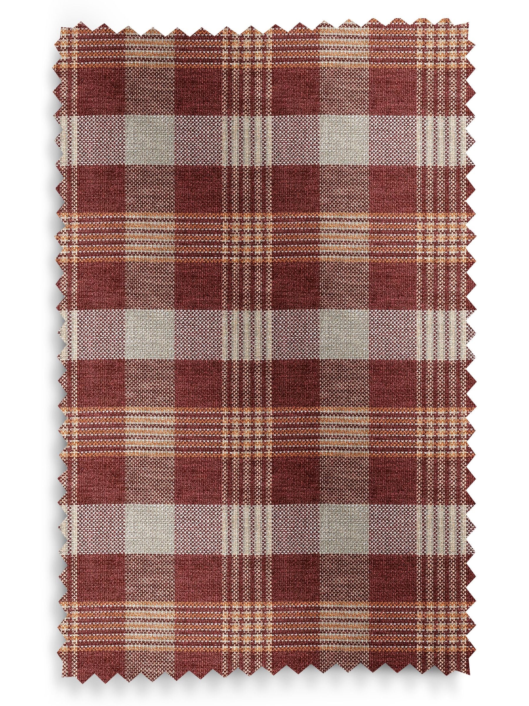 Cleveland red check curtains, imported from the UK