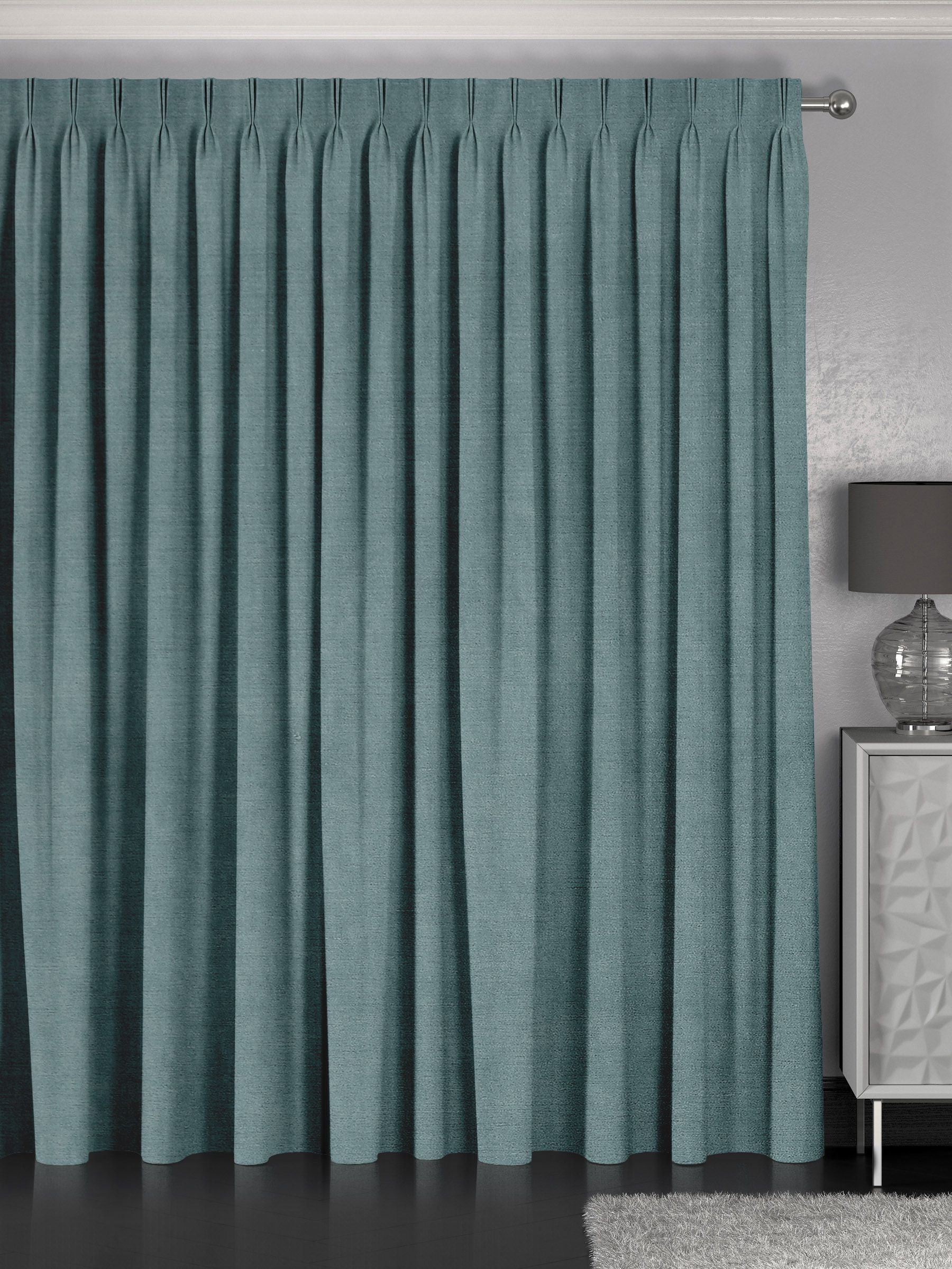 Riviera Blue Abbott made to measure curtains (British brand)