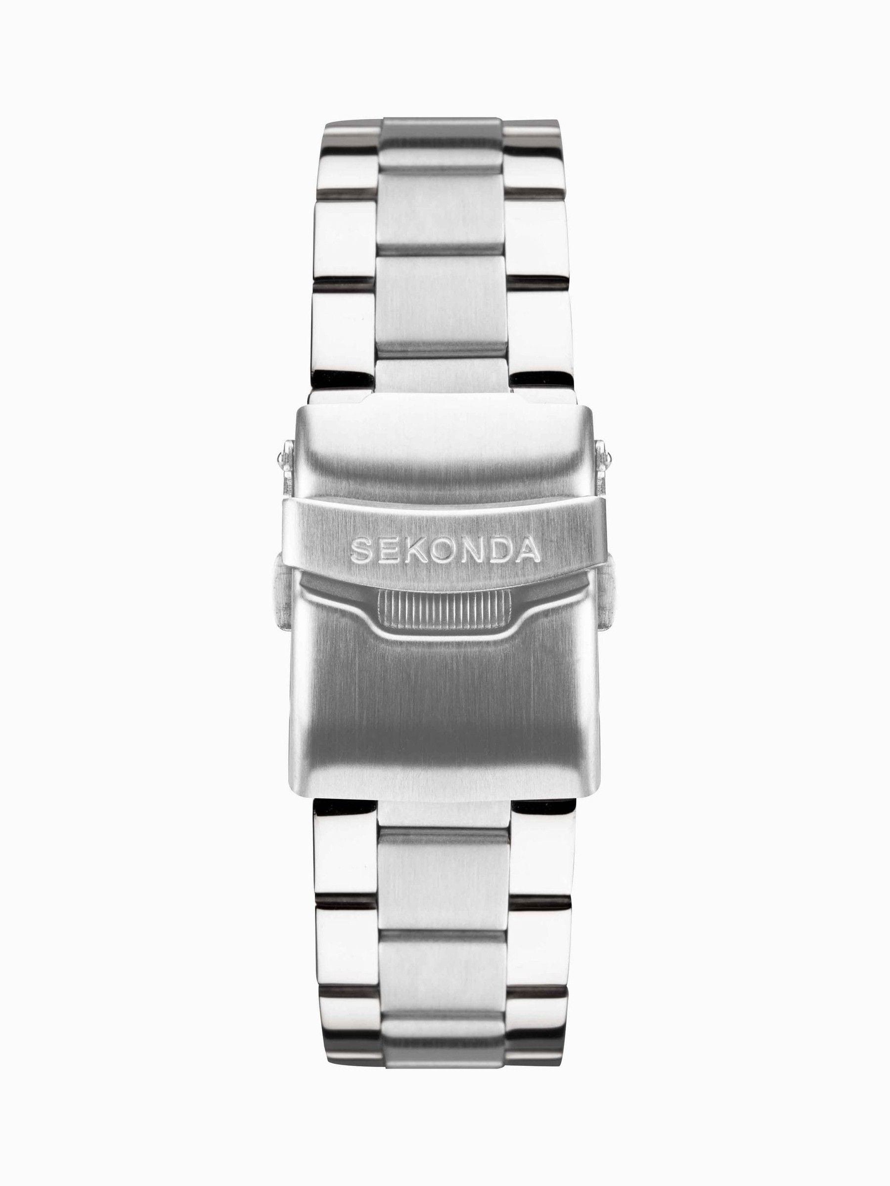 Sekonda Black Stainless Steel Bracelet Chronograph Watch 45mm (British brand)