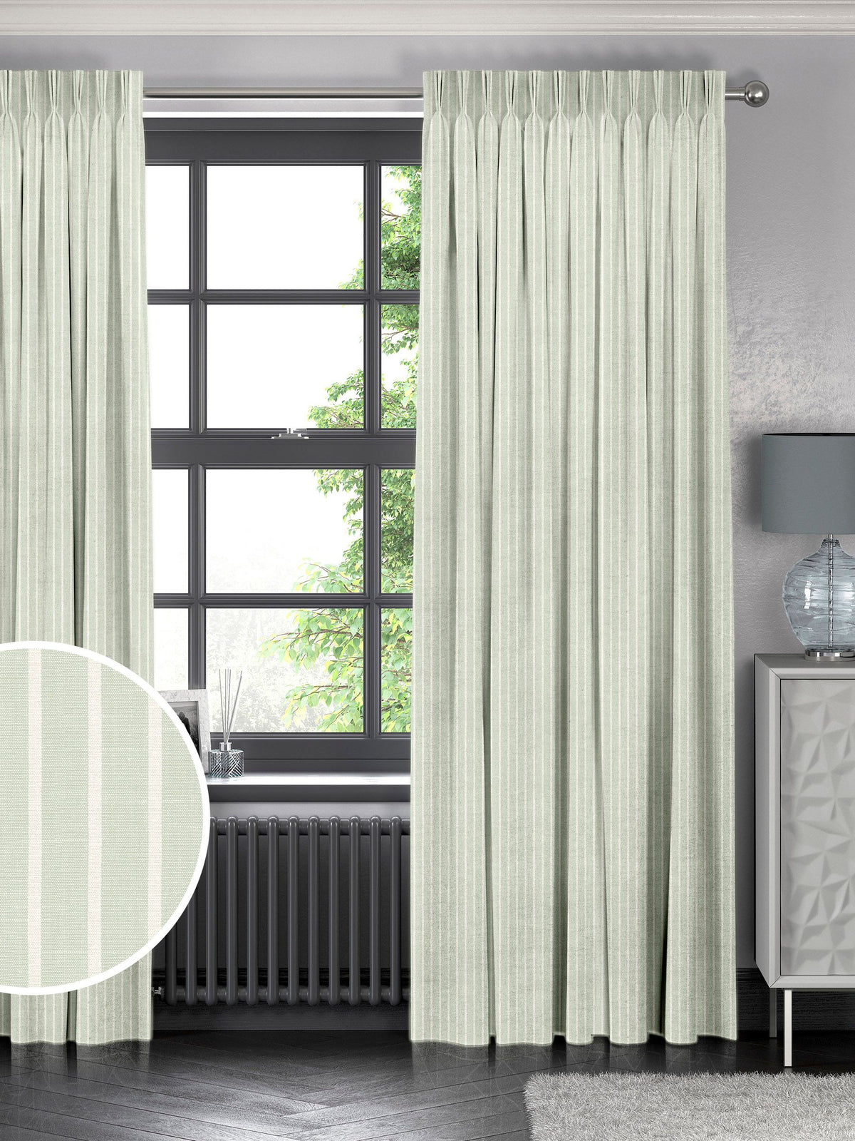 Franklin Mint mint green made to measure curtains (British brand)