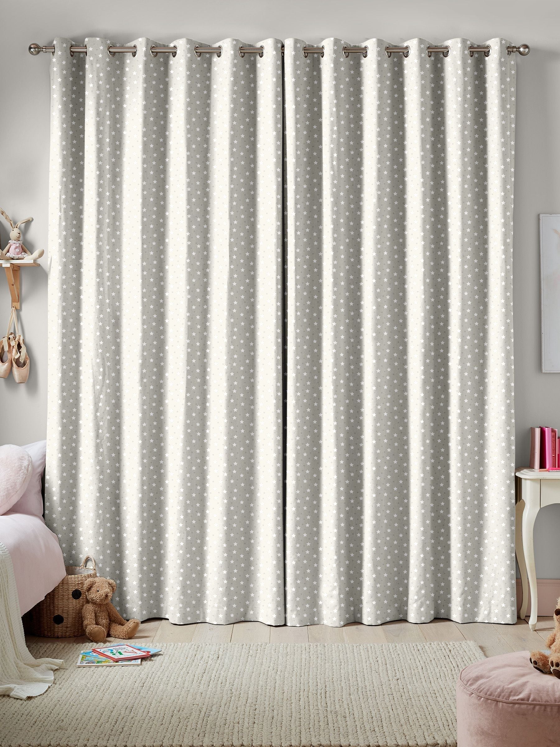 Ditsy Stars curtains natural 100% cotton made to measure, imported from the UK