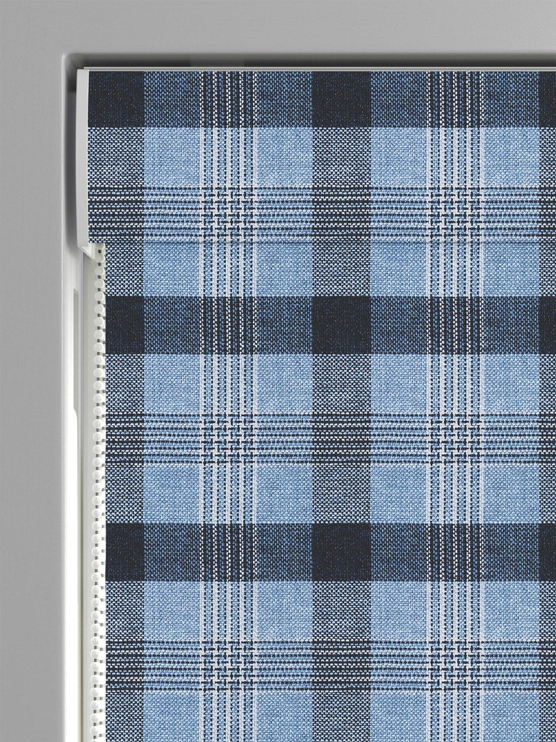 Cleveland blue checked roman blinds (British brand)