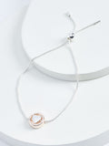 Rose Gold and Silver Tone Heart Pully Bracelet, imported from the UK