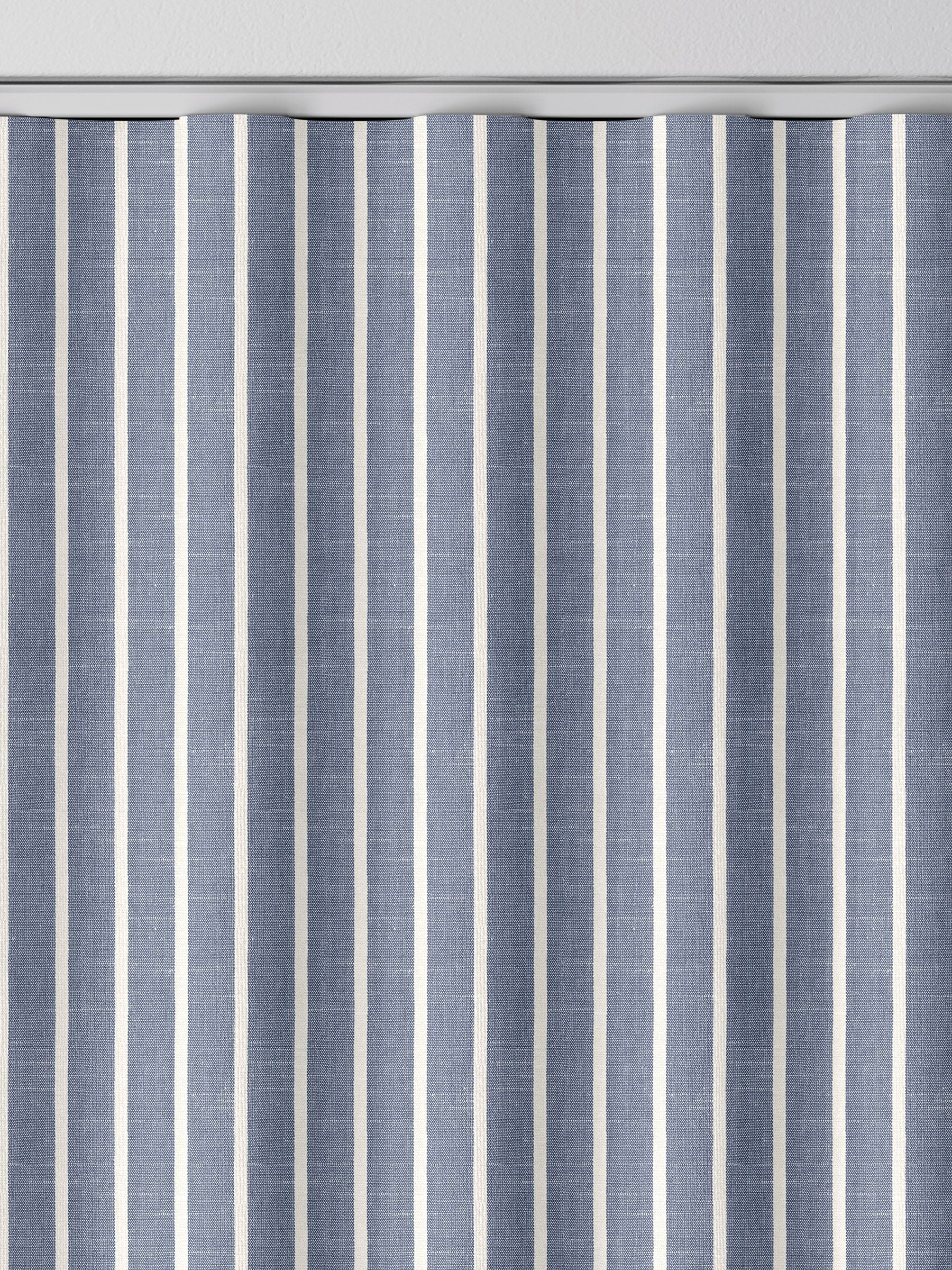Franklin navy stripe made to measure curtains, imported from the UK