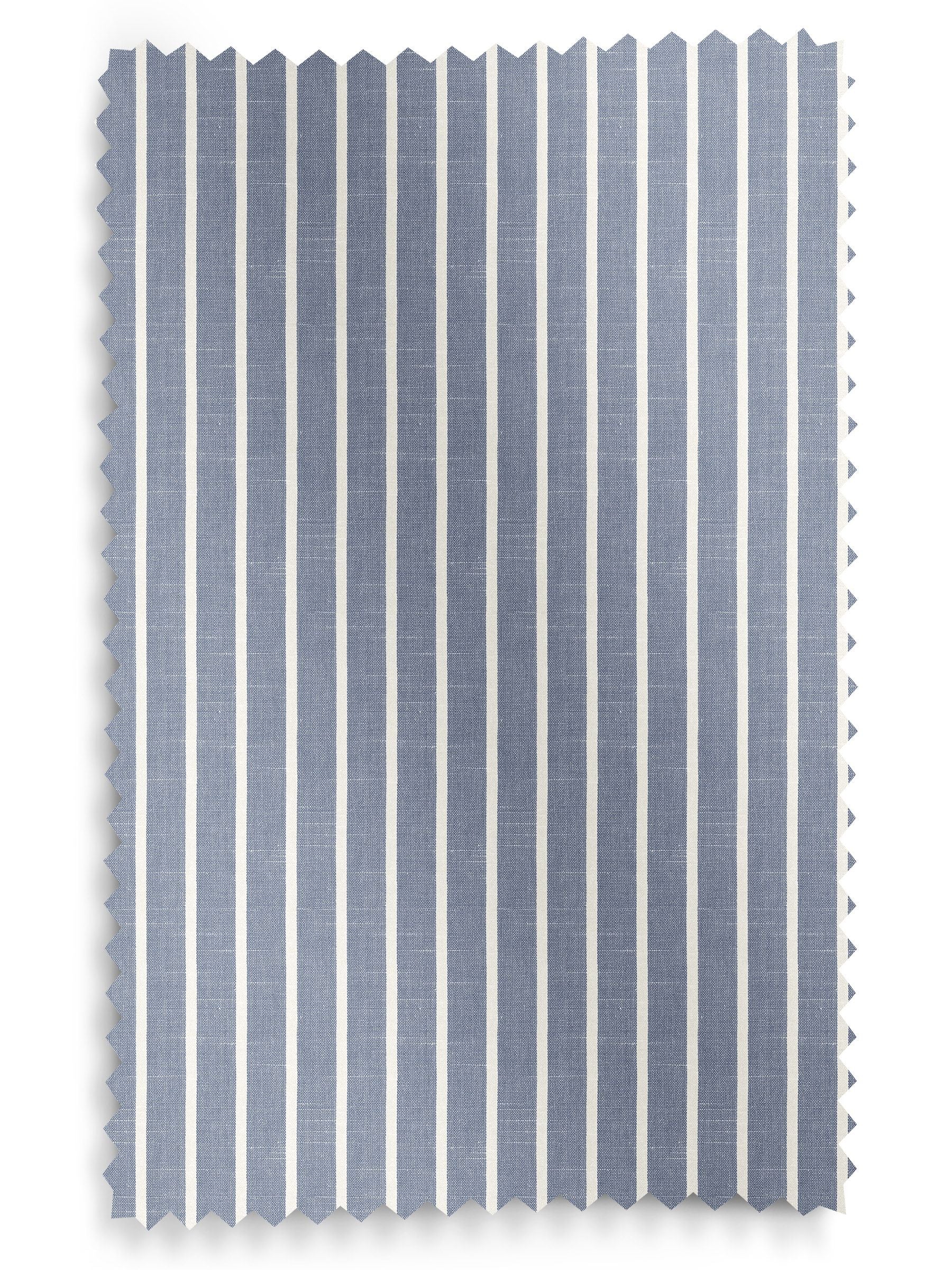 Franklin navy stripe made to measure curtains, imported from the UK