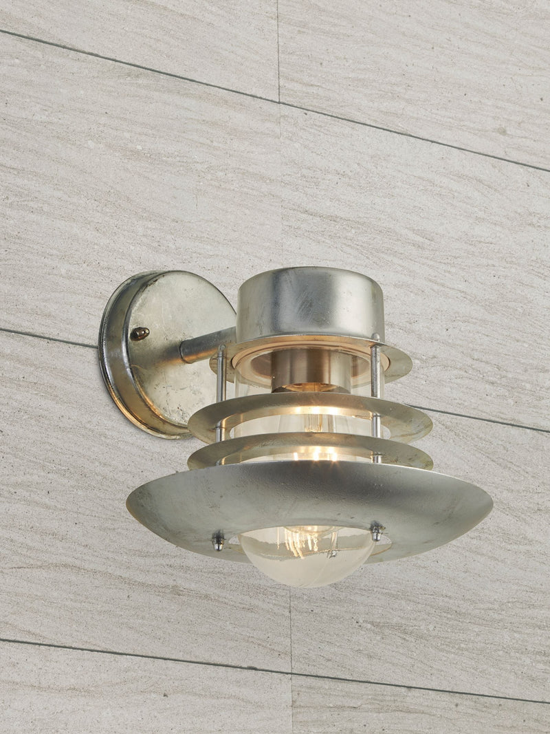 Searchlight Silver Max outdoor wall lantern, UK version
