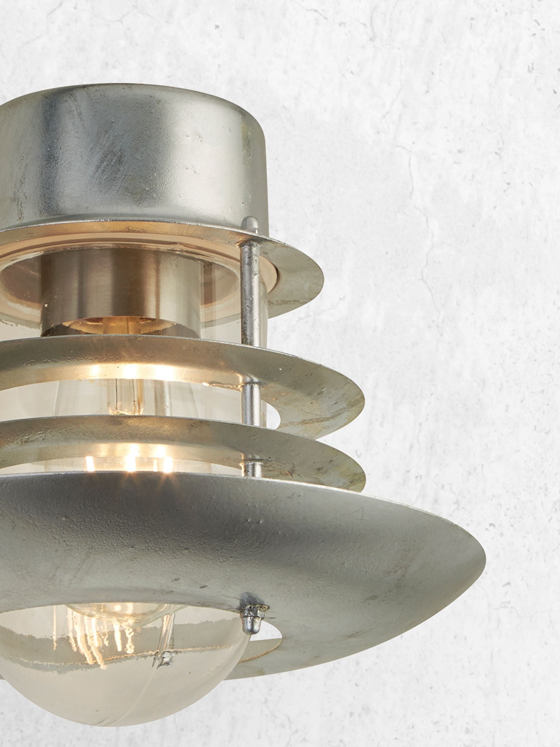 Searchlight Silver Max outdoor wall lantern, UK version