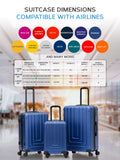 Flight Knight Navy Blue Large Hardcase Lightweight Check-In Suitcase with 4 Wheels