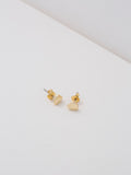 Tiny Heart-Shaped Stud Earrings in Gold Tone