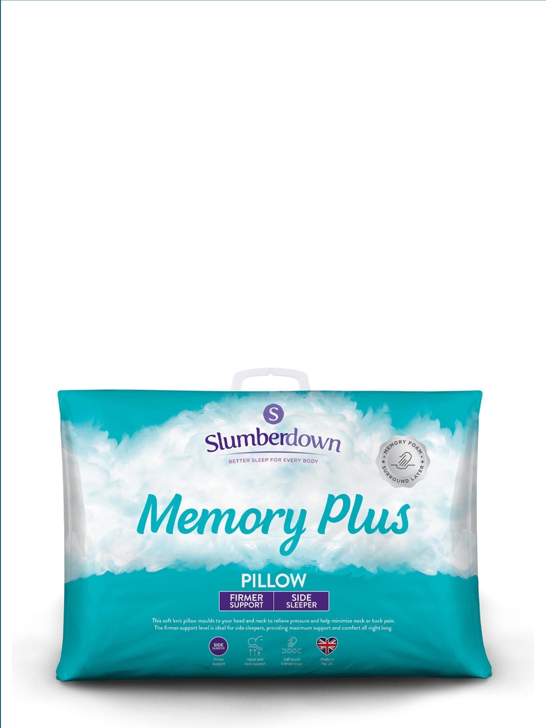 Slumberdown Firm Side Sleeper Memory Foam Plus White Pillow (British brand)