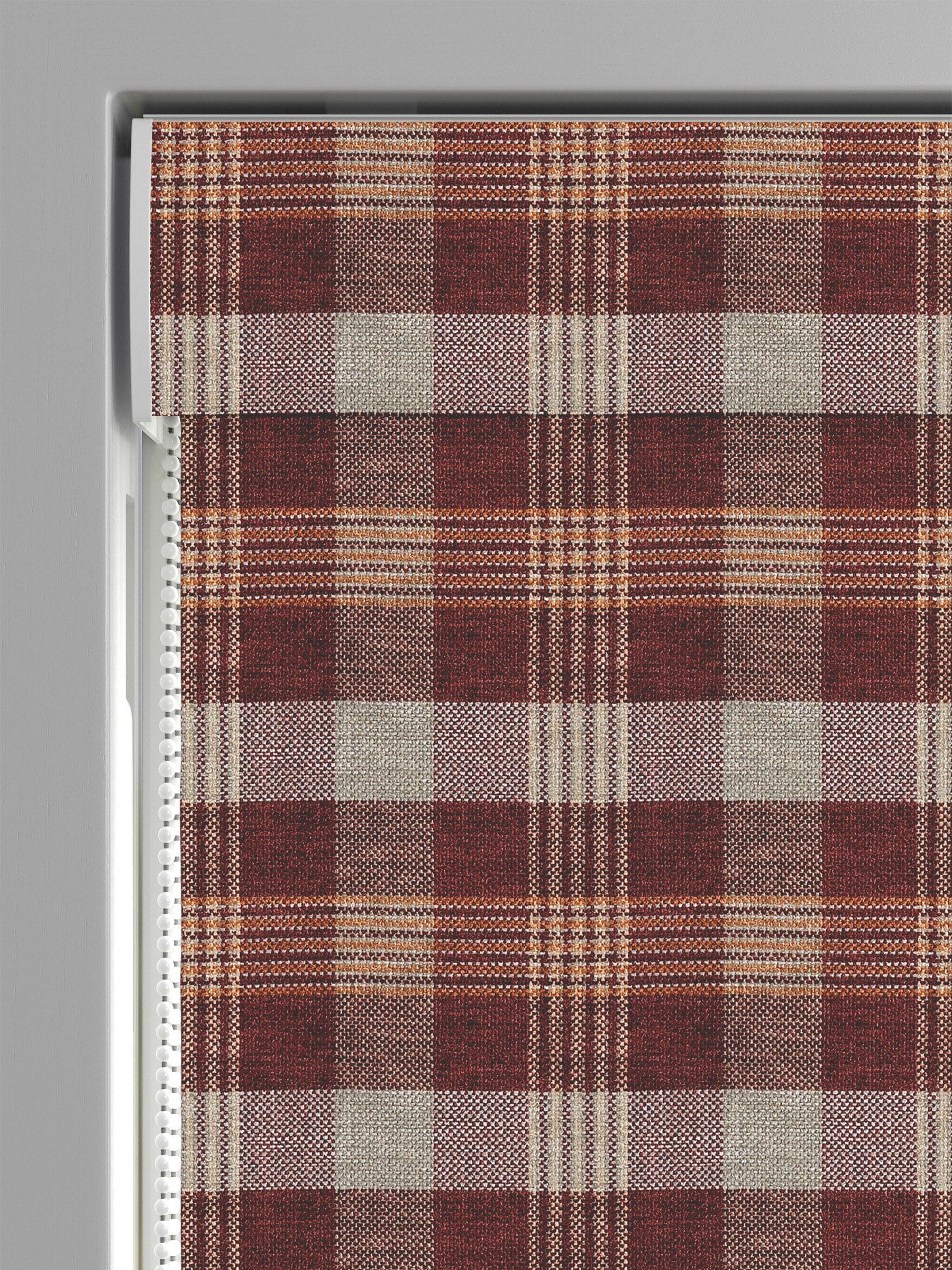 Cleveland red check roman blind - British product