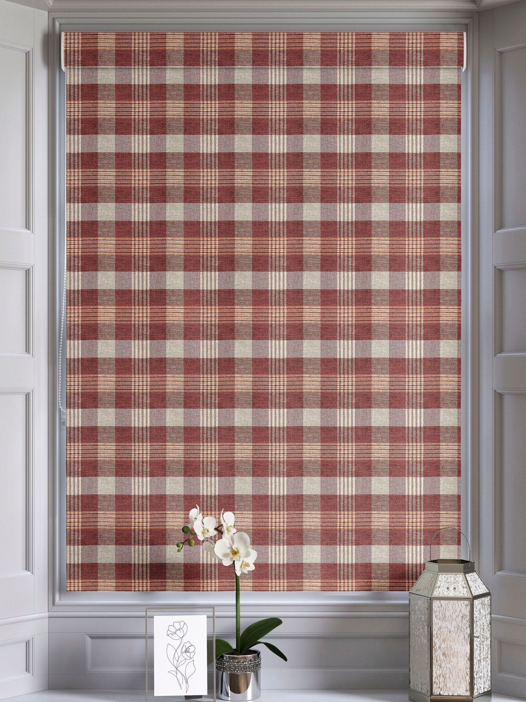Cleveland red check roman blind - British product