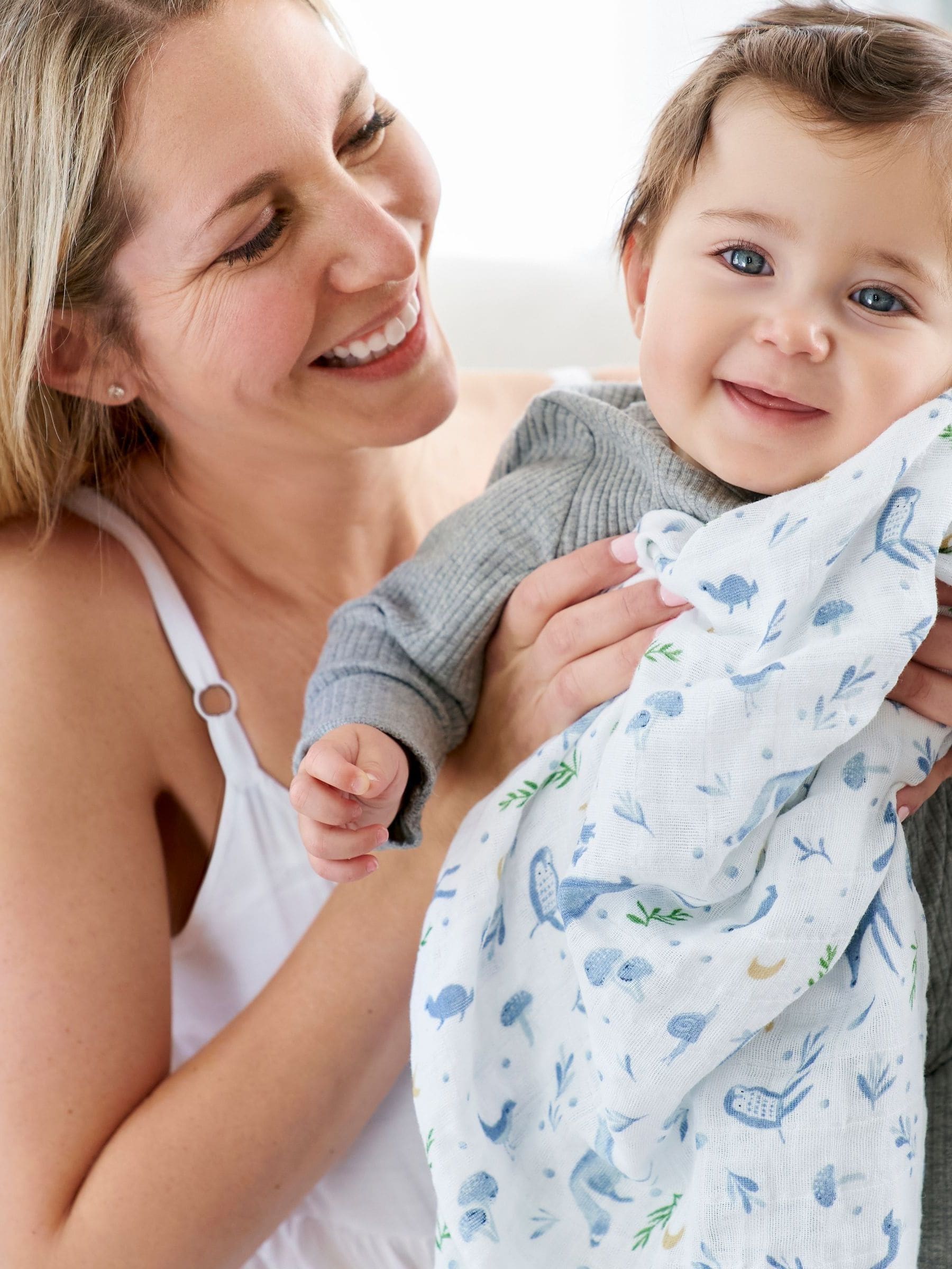 aden + anais blue muslin blankets 2-pack - British product