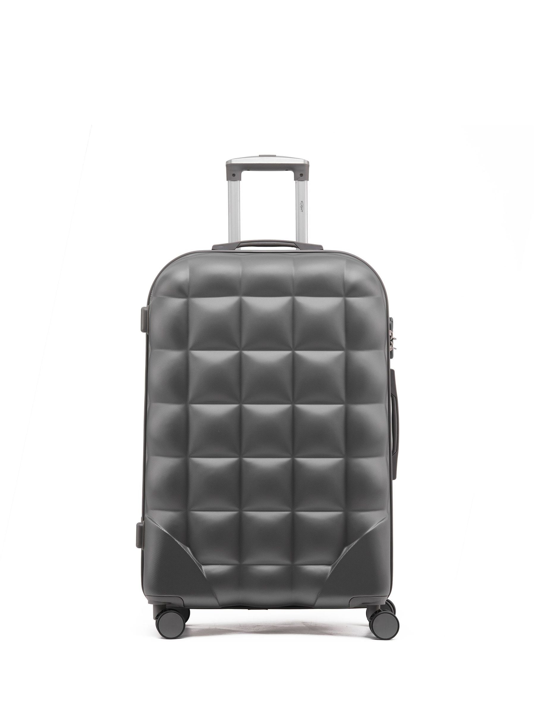 Flight Knight Anthracite Large Large Hardcase Printed Lightweight Check-In Suitcase with 4 Wheels