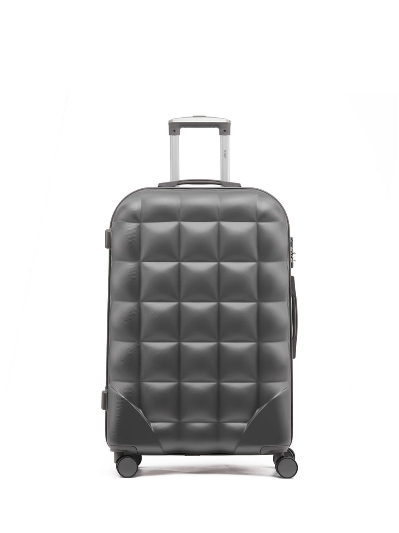 Flight Knight Anthracite Large Large Hardcase Printed Lightweight Check-In Suitcase with 4 Wheels