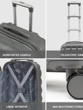 Flight Knight Anthracite Large Large Hardcase Printed Lightweight Check-In Suitcase with 4 Wheels