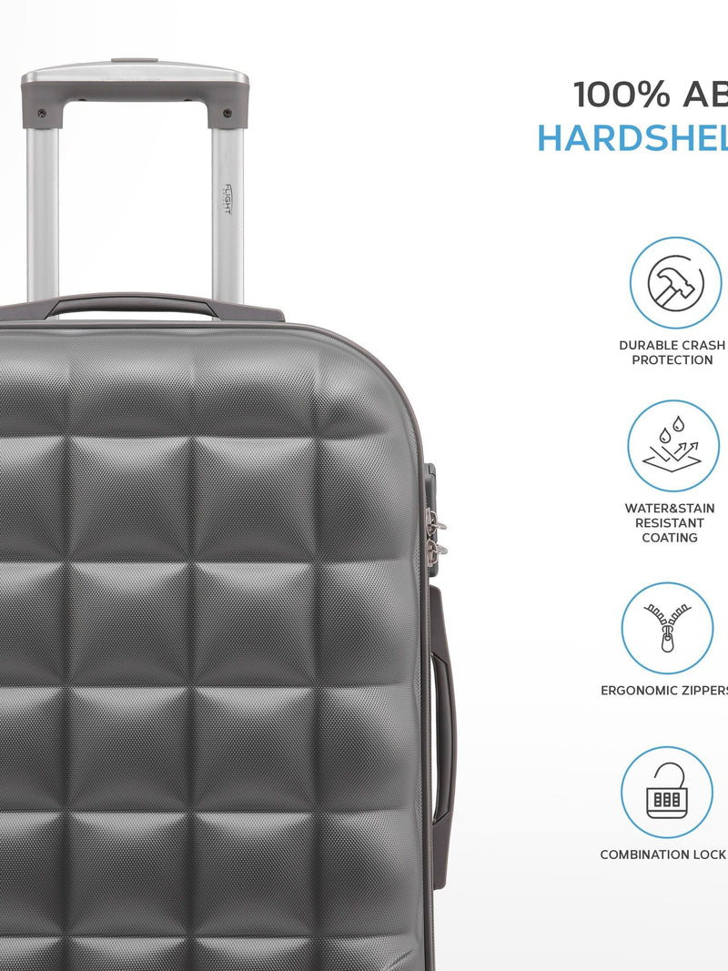 Flight Knight Anthracite Large Large Hardcase Printed Lightweight Check-In Suitcase with 4 Wheels