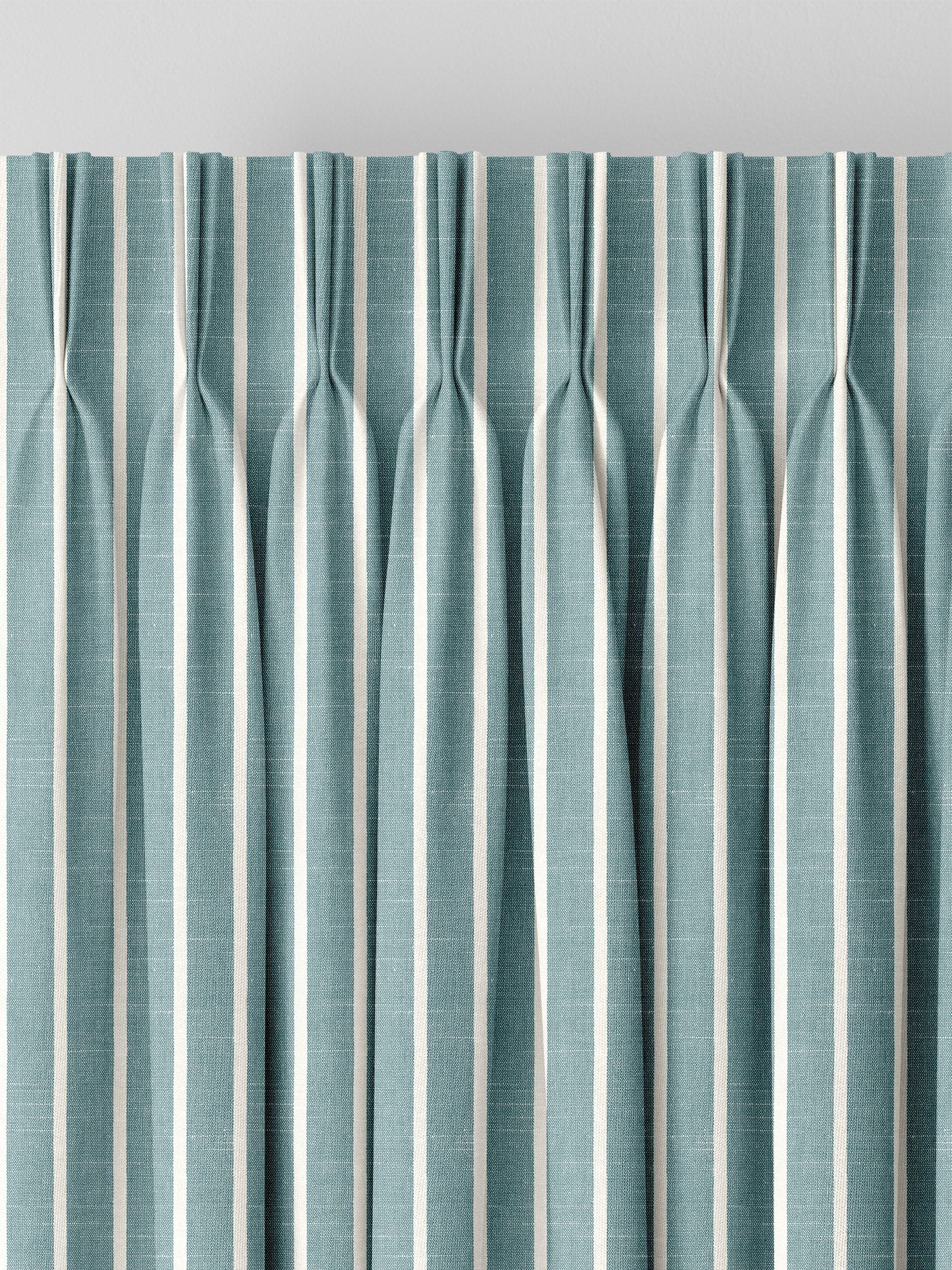 Franklin teal blue made to measure curtains, imported from the UK