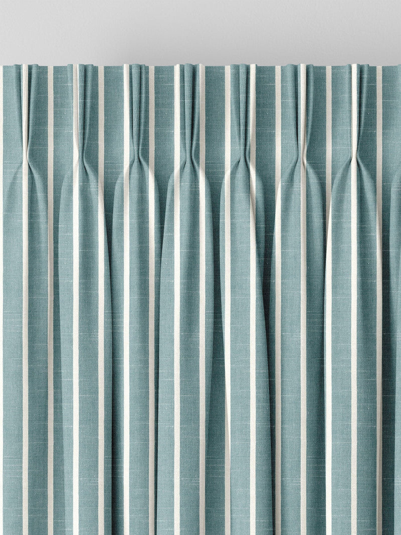Franklin teal blue made to measure curtains, imported from the UK