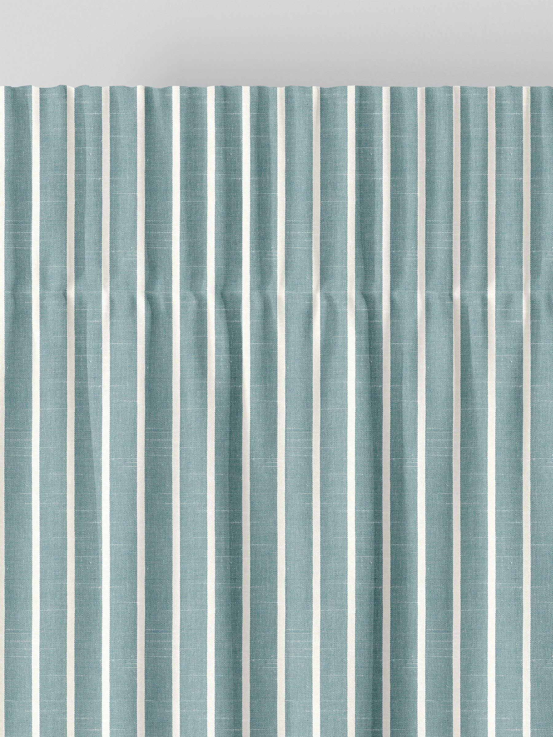 Franklin teal blue made to measure curtains, imported from the UK