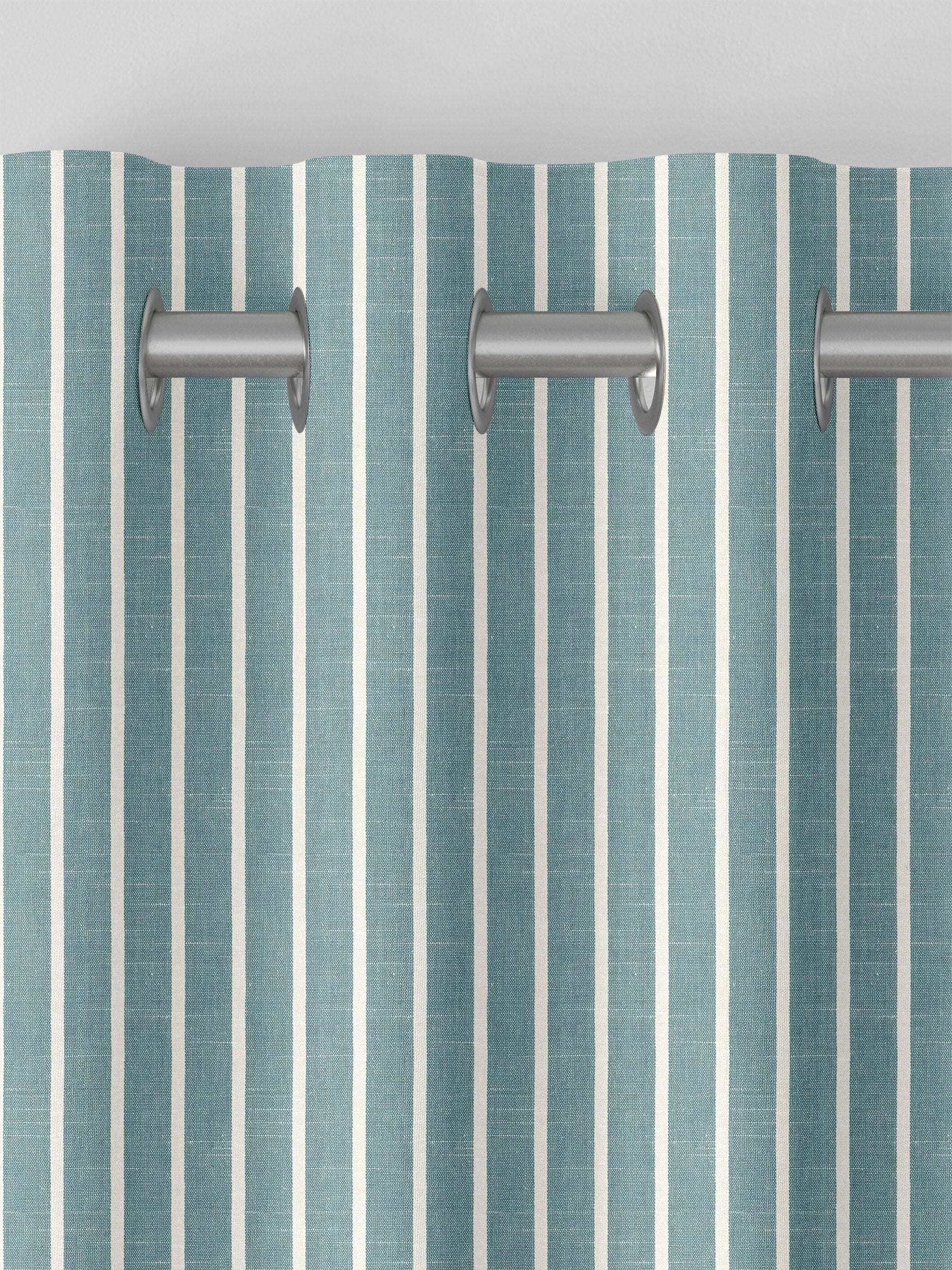 Franklin teal blue made to measure curtains, imported from the UK