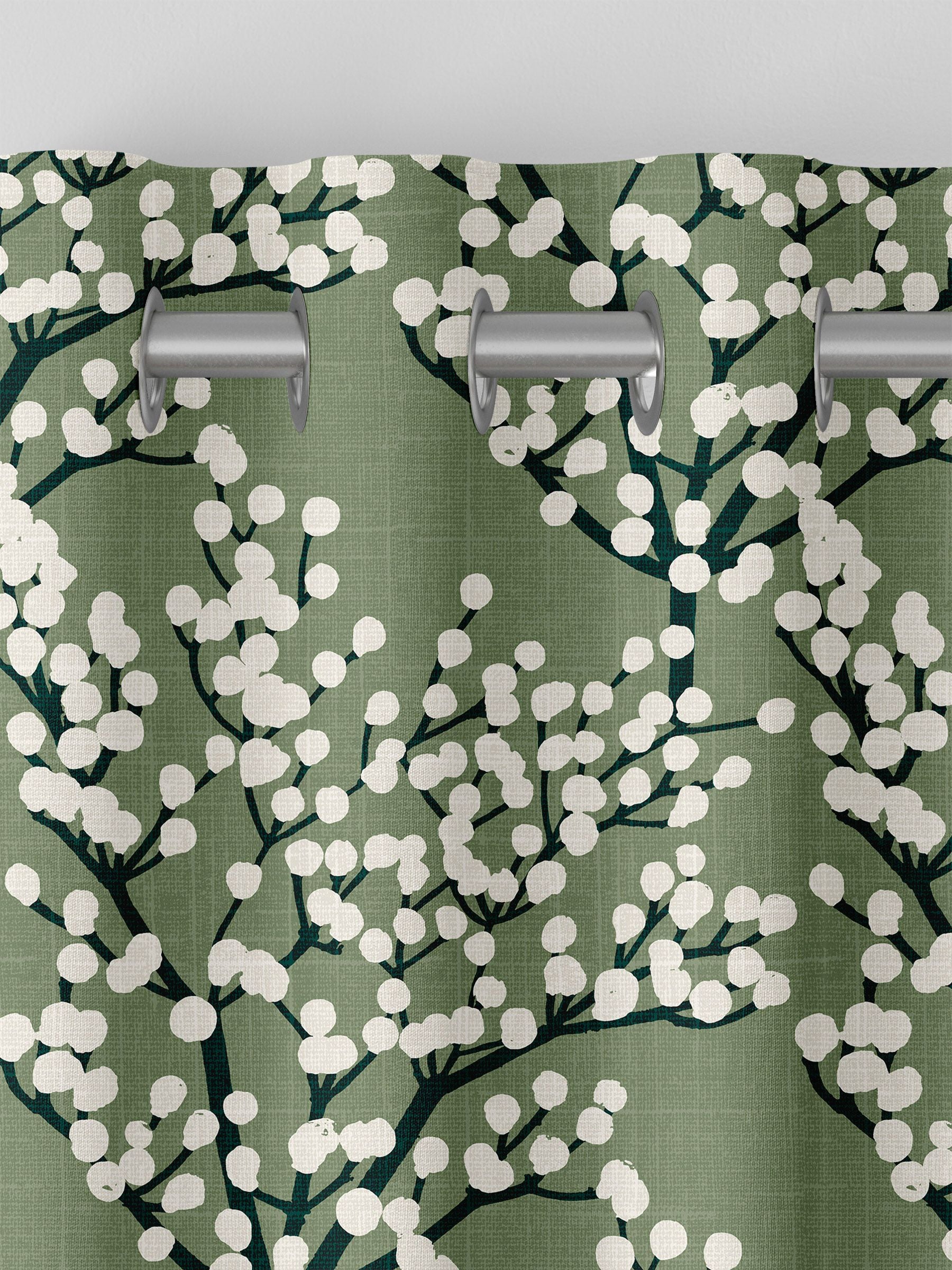Green Grove made to measure curtains with Grove Aloe pattern - British product
