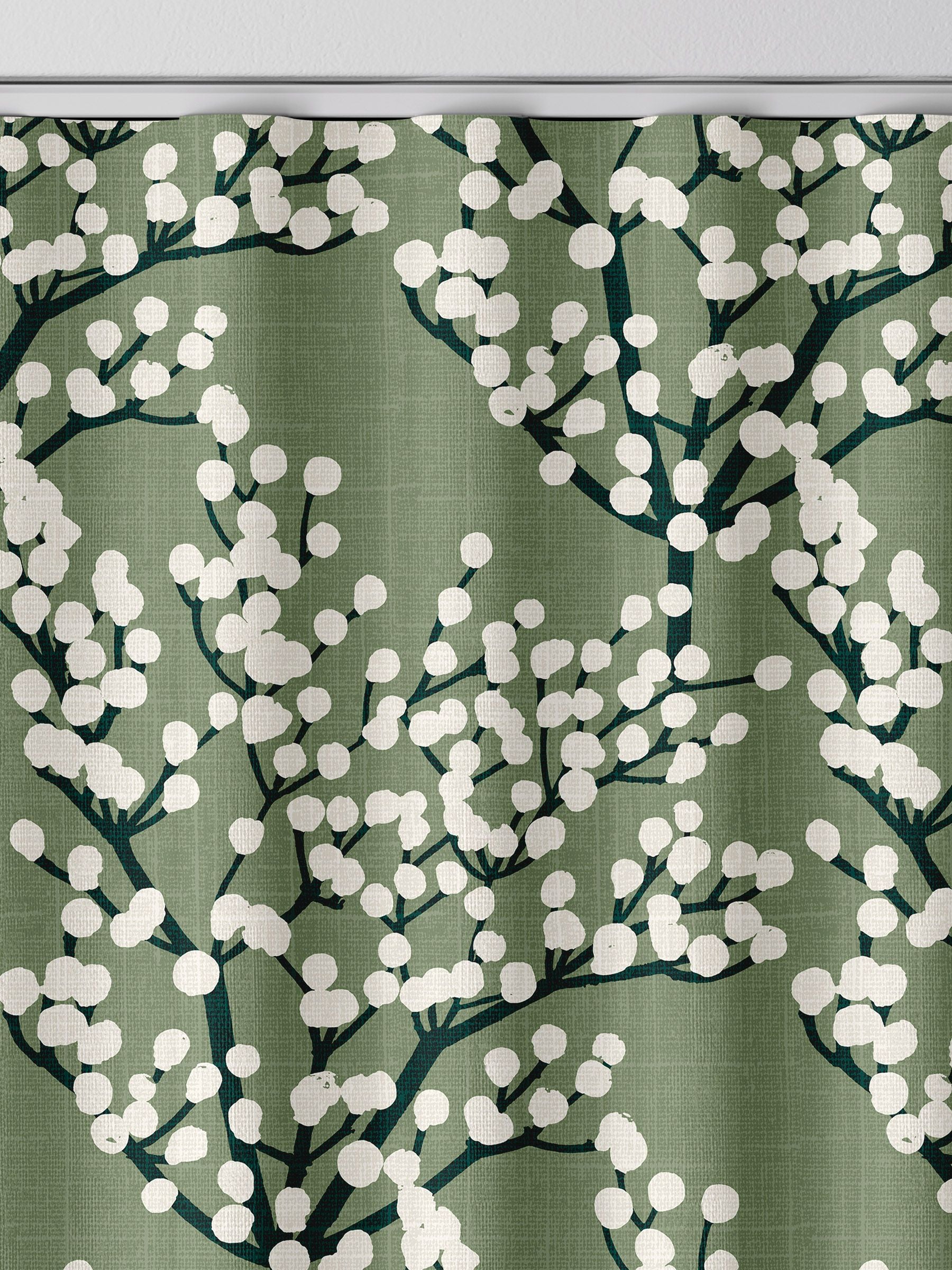 Green Grove made to measure curtains with Grove Aloe pattern - British product