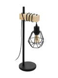 Eglo Townshend table lamp black caged 50cm, UK version