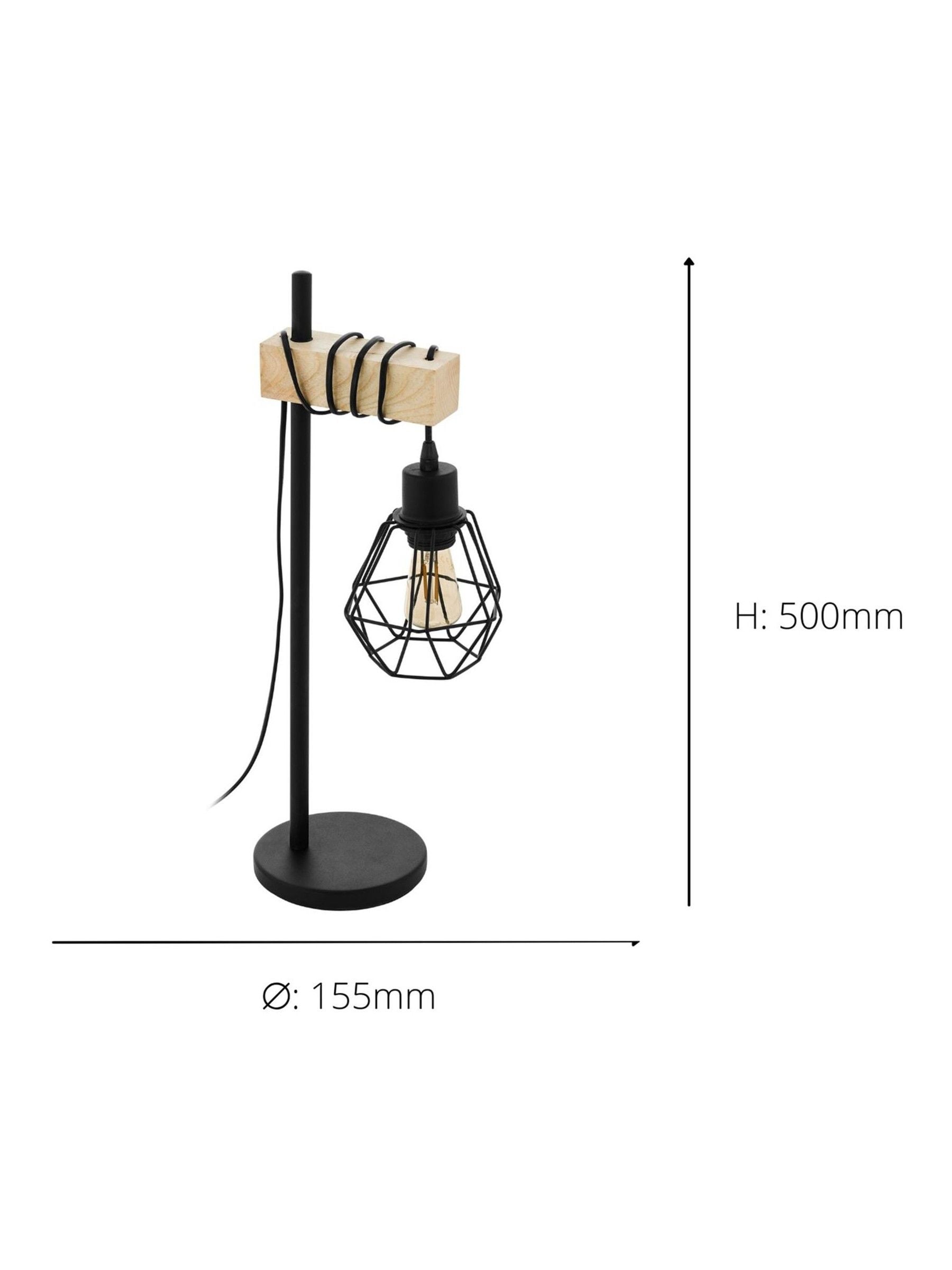 Eglo Townshend table lamp black caged 50cm, UK version