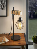Eglo Townshend table lamp black caged 50cm, UK version