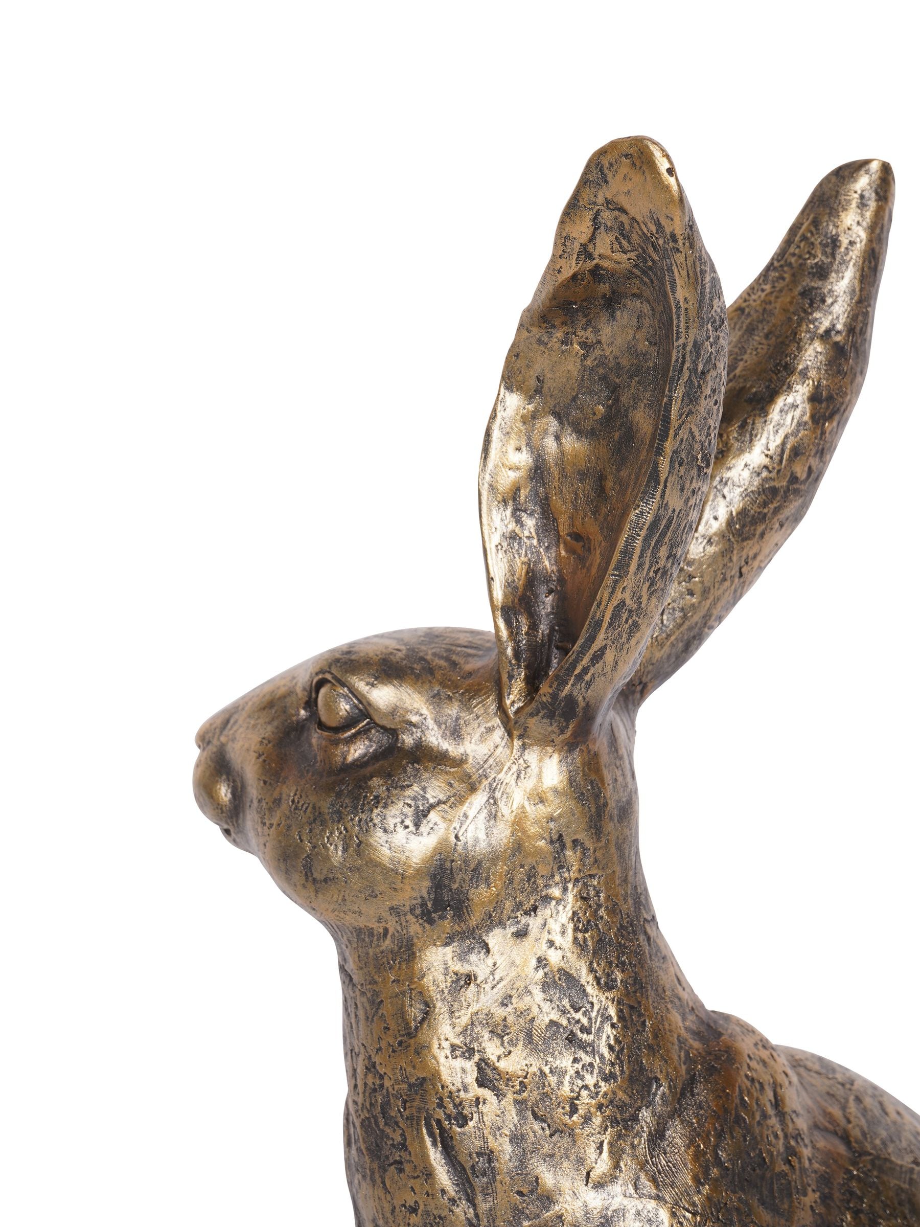 Laura Ashley gold antiqued sitting hare ornament, UK version
