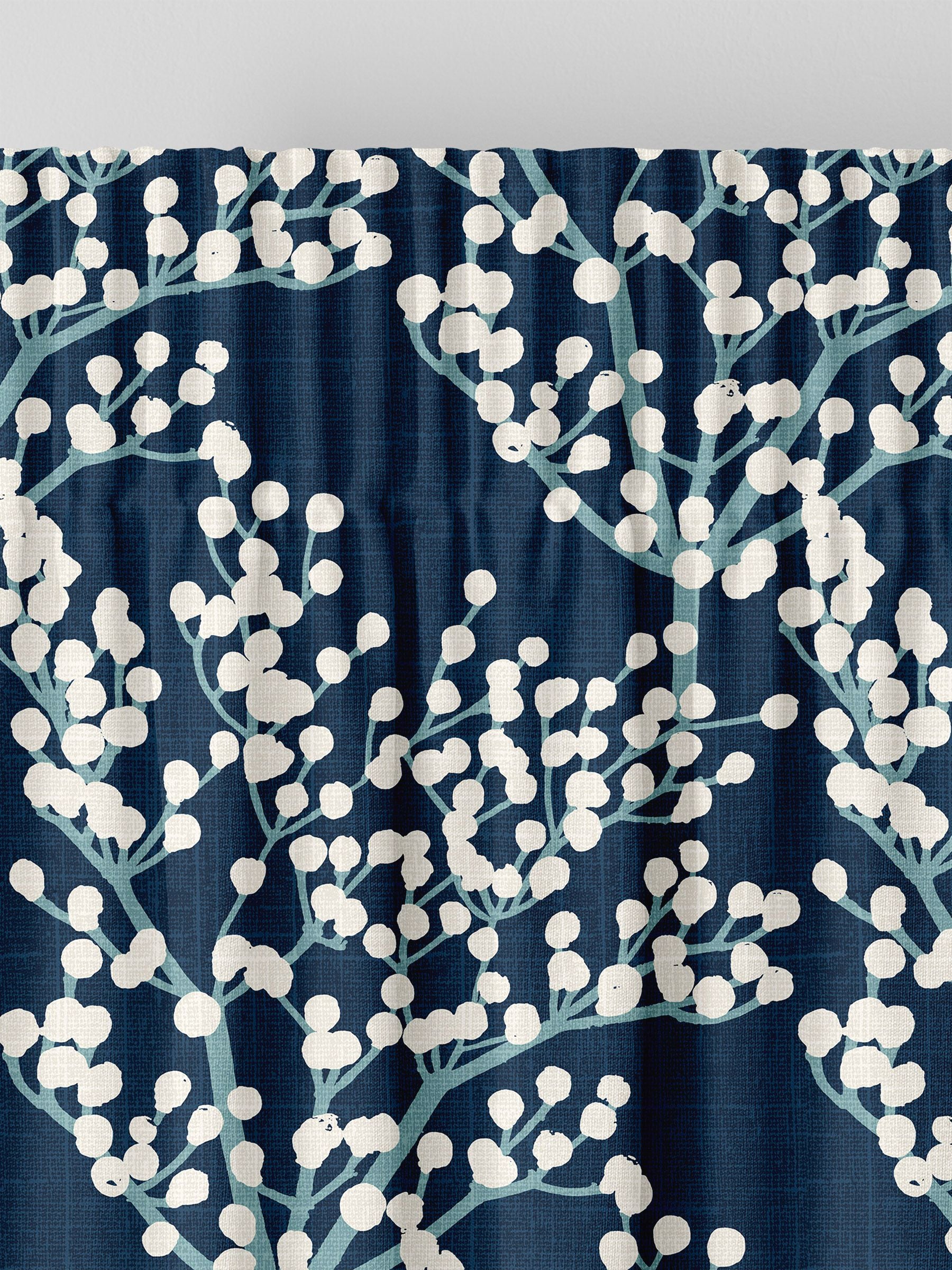 Blue Grove navy curtains, imported from the UK