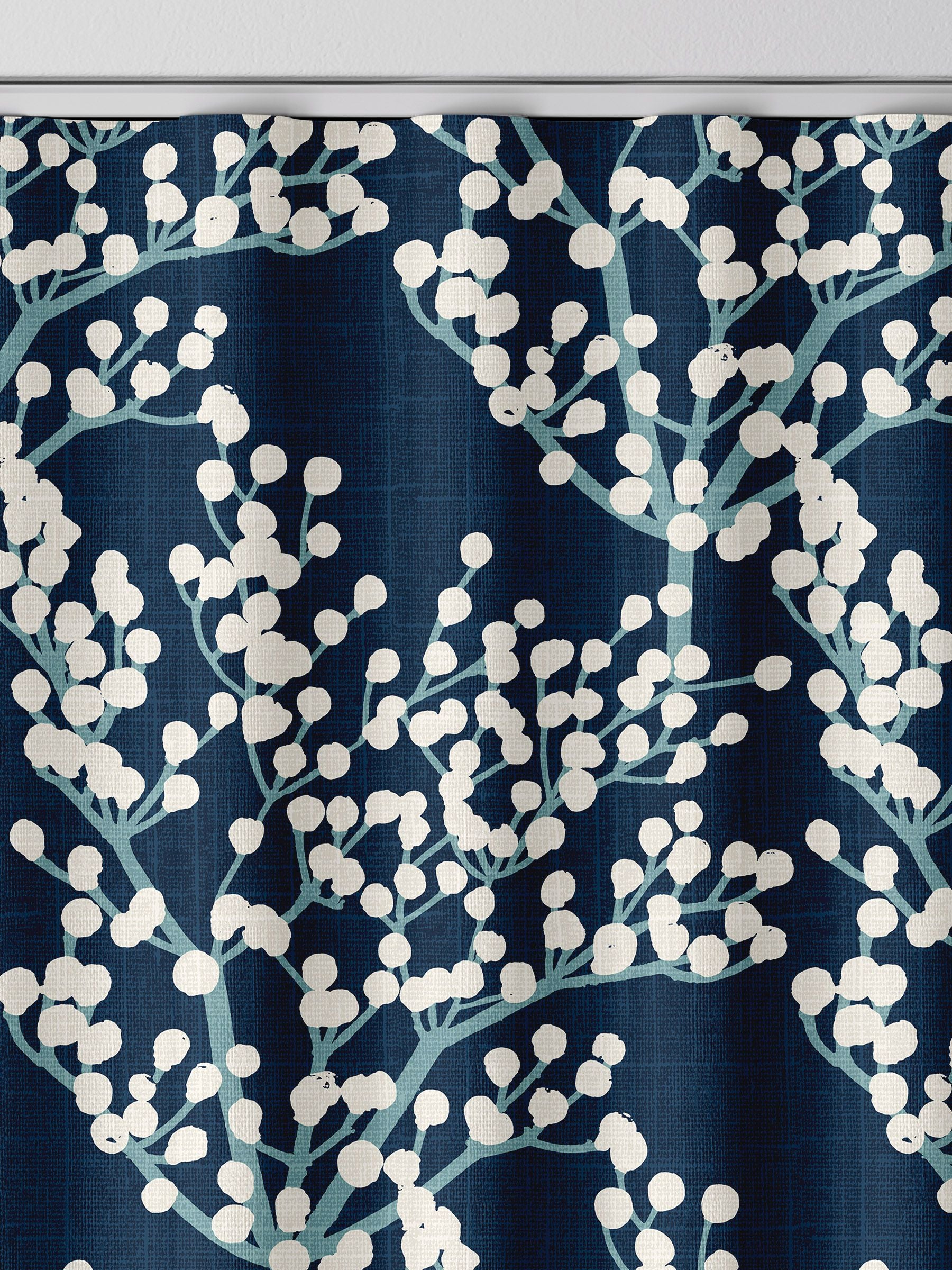 Blue Grove navy curtains, imported from the UK