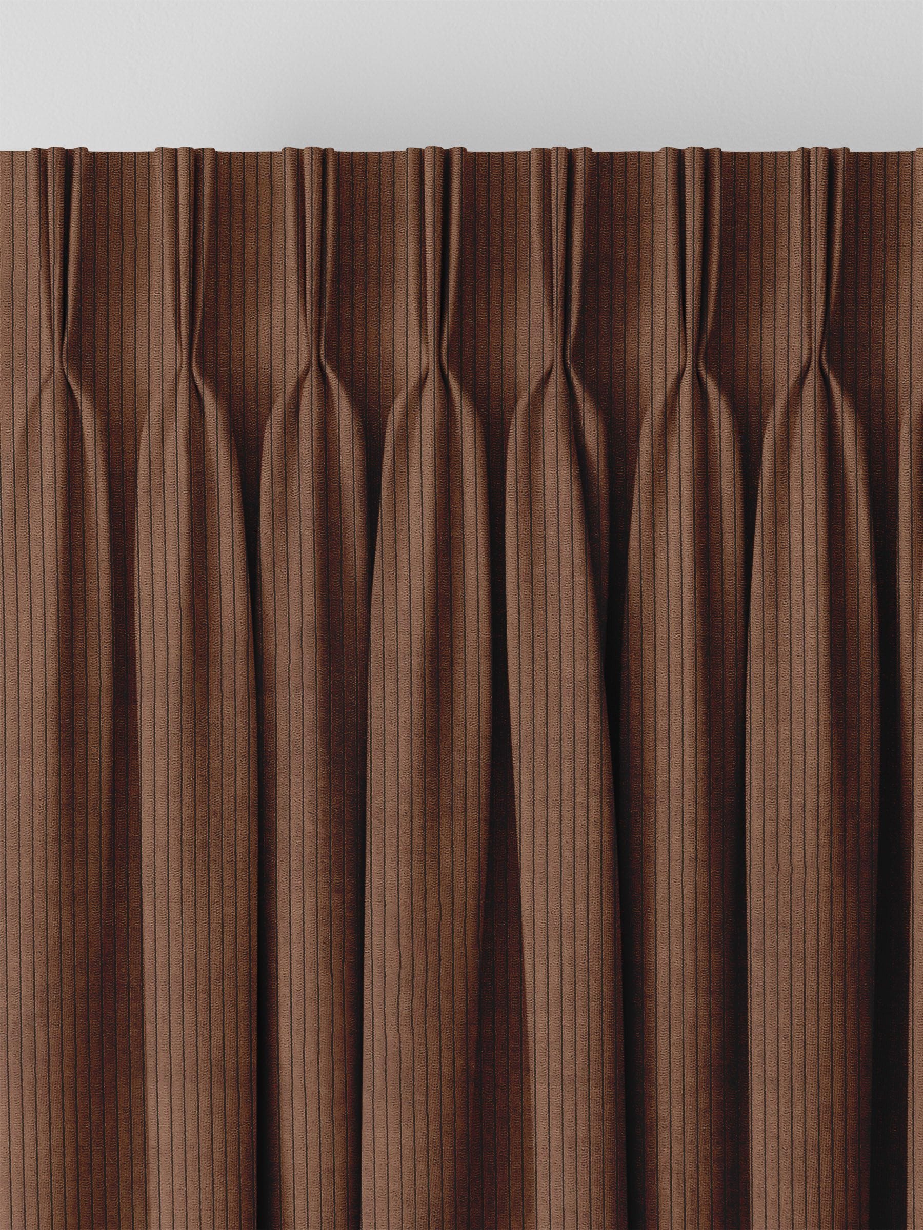 Jangga cognac brown corduroy made to measure curtains (British brand)