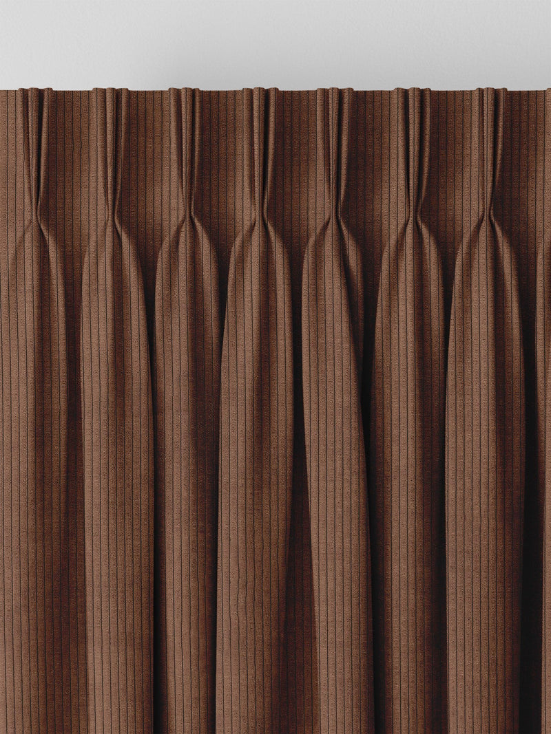 Jangga cognac brown corduroy made to measure curtains (British brand)