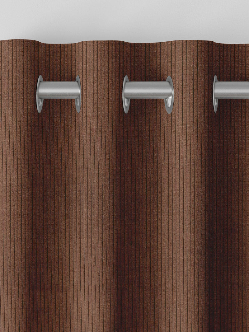 Jangga cognac brown corduroy made to measure curtains (British brand)
