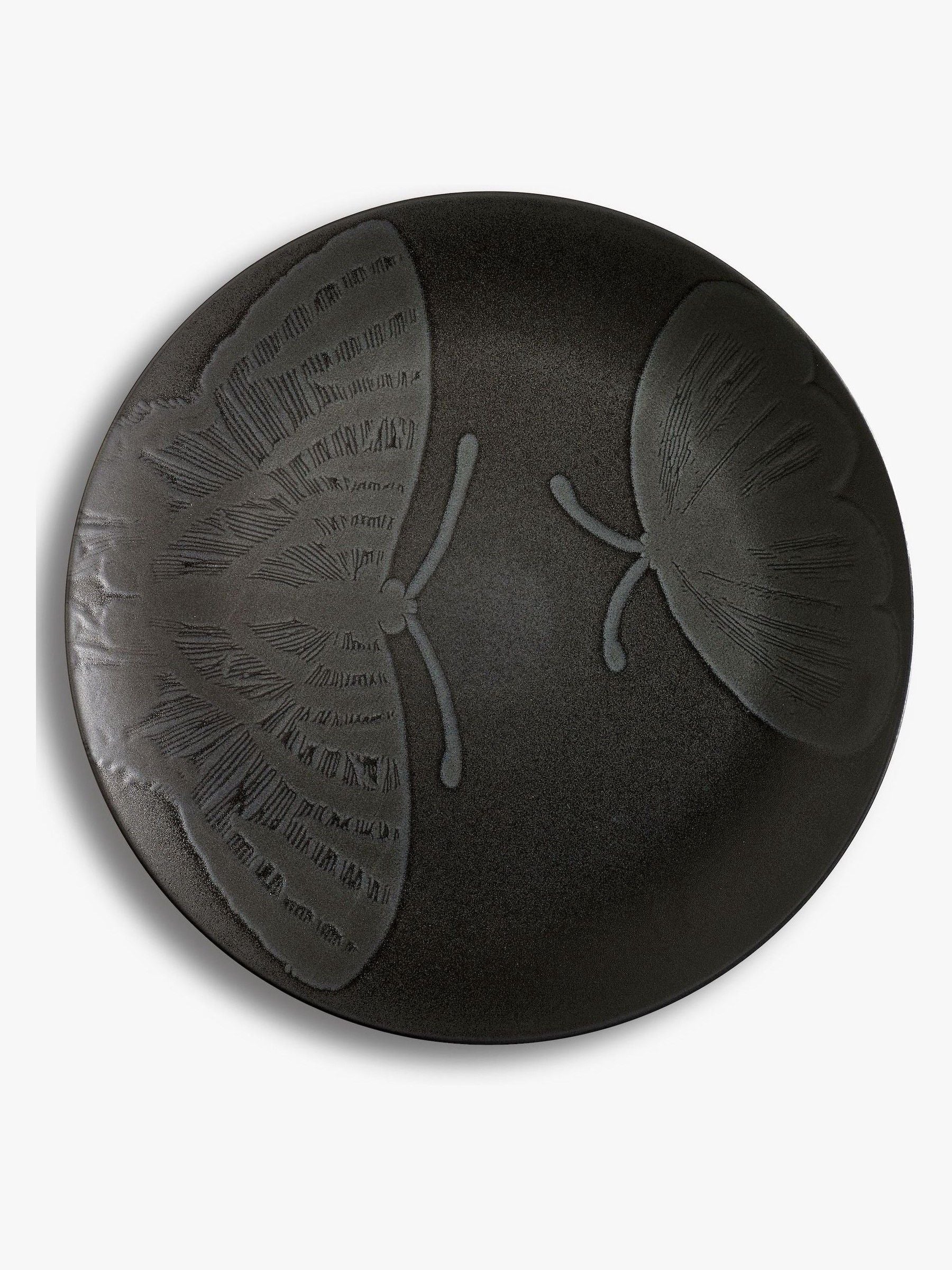 Kew Gardens Black Living Jewel stoneware charger plate 32cm, UK version